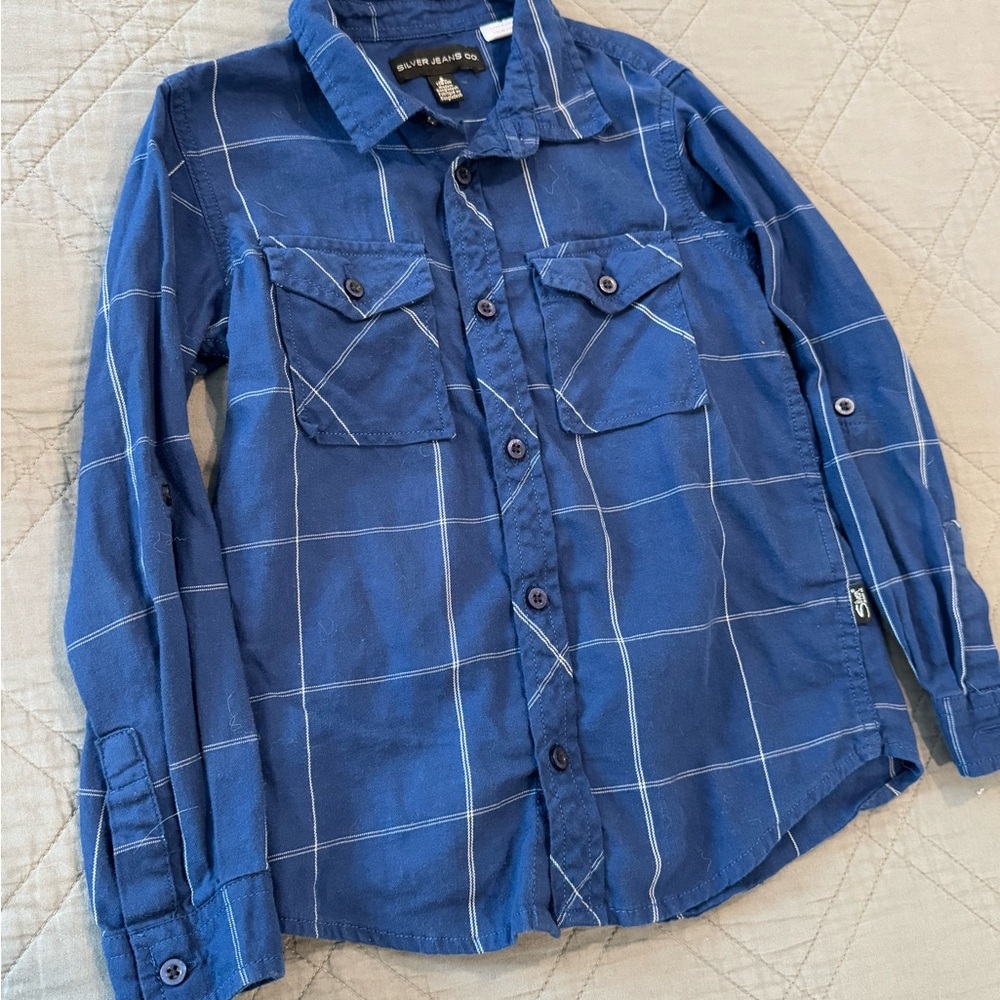 Silver Jeans Button Down Shirt - Boys Size 6 (Like New)